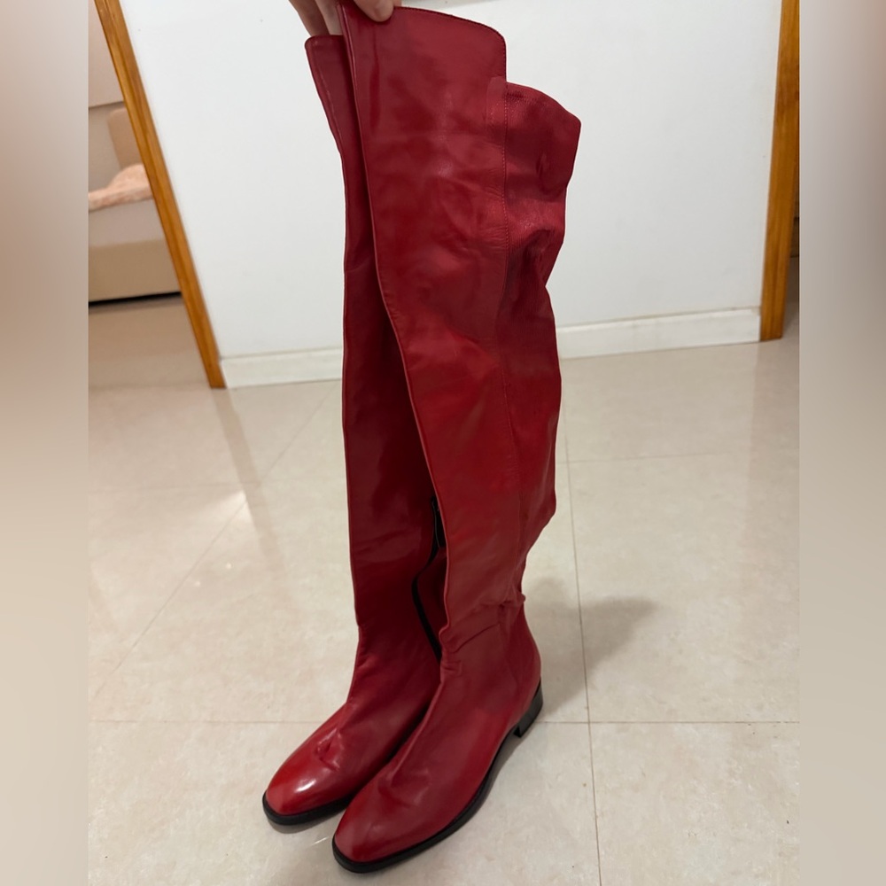 Red Women's Knee-High Boots